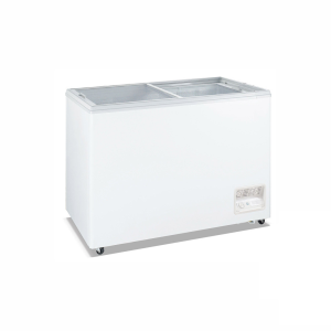 Thermaster WD-200F - Two Flat Glass Sliding Lids Chest Freezer with Castors 200L